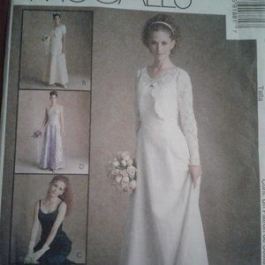 McCalls 9188 Wedding or Bridesmaid Dress multi sz